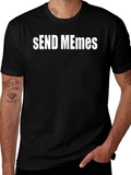Send Memes Graphic Tee - Black Cotton T-Shirt product image 1