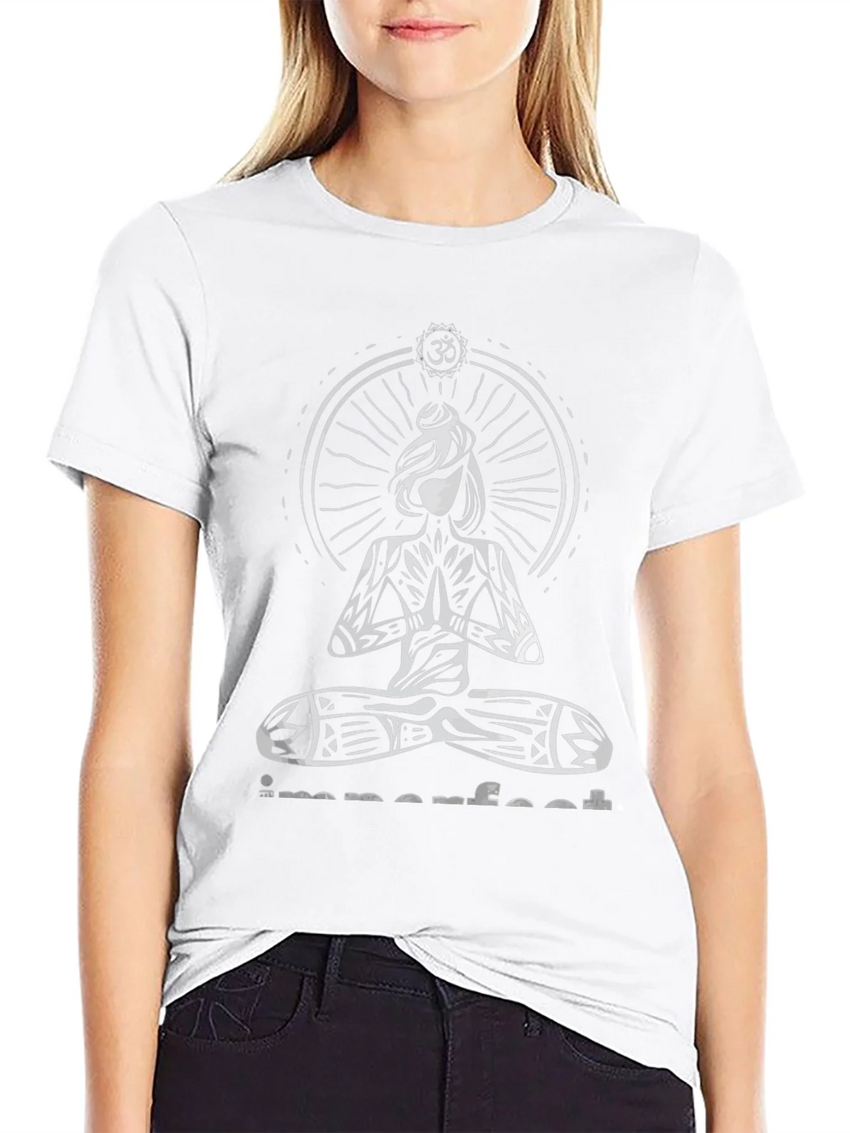Imperfect Yoga Graphic Print Black T-Shirt product image 6
