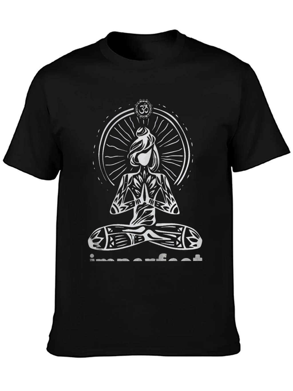 Imperfect Yoga Graphic Print Black T-Shirt product image 2