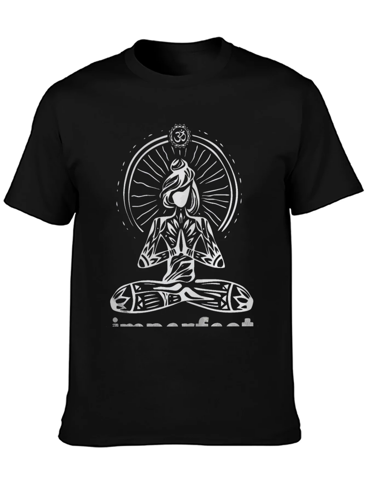 Imperfect Yoga Graphic Print Black T-Shirt product image 2