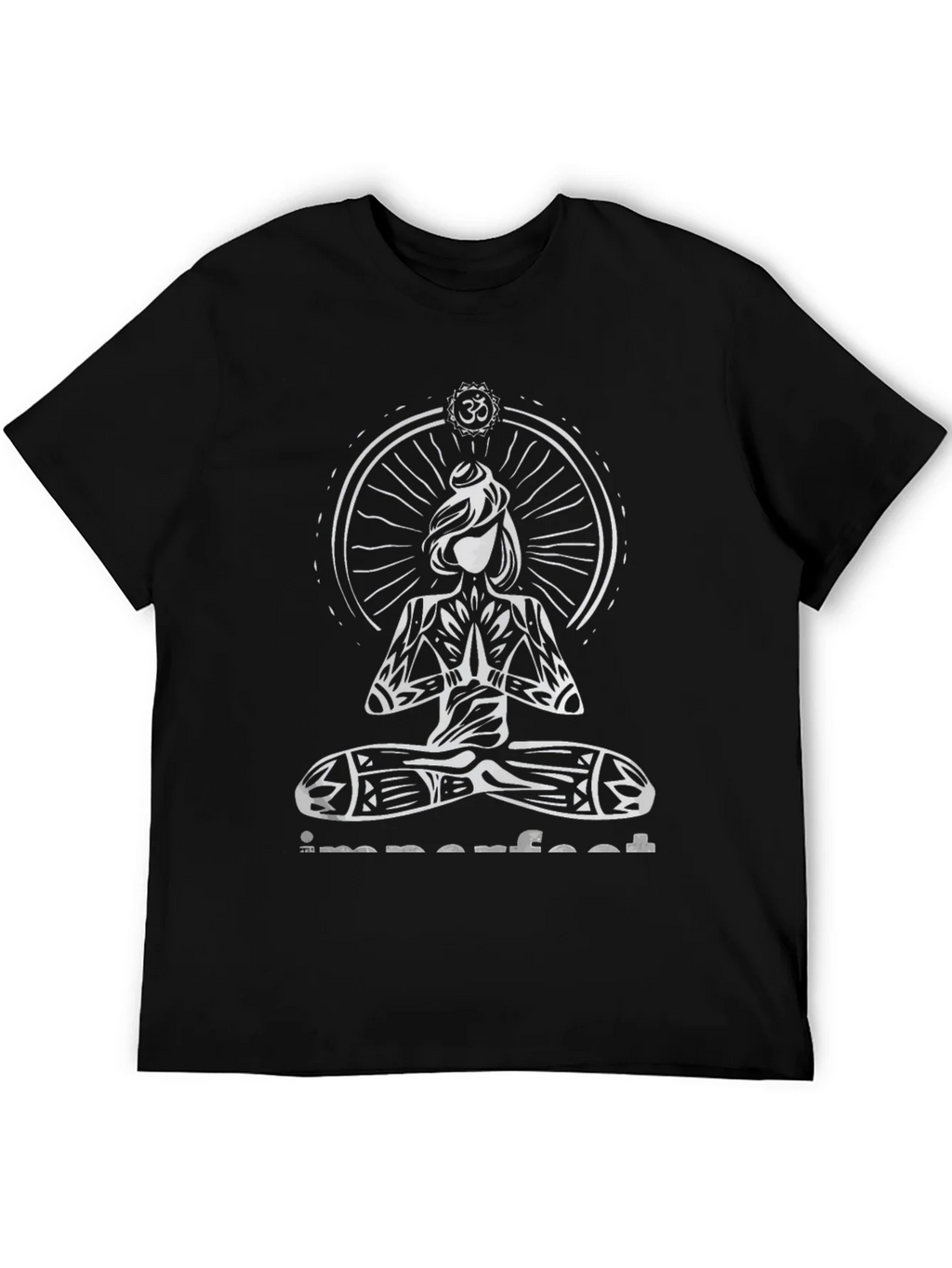 Imperfect Yoga Graphic Print Black T-Shirt product image 4