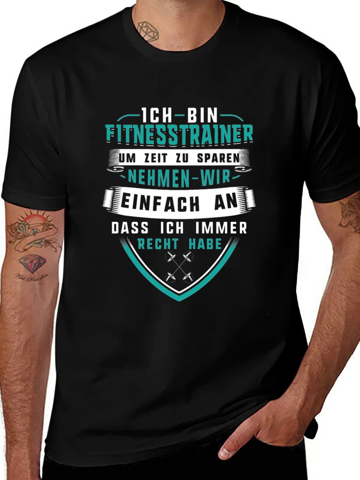 Fitness Trainer T-Shirt - German Humor Tee product image 1
