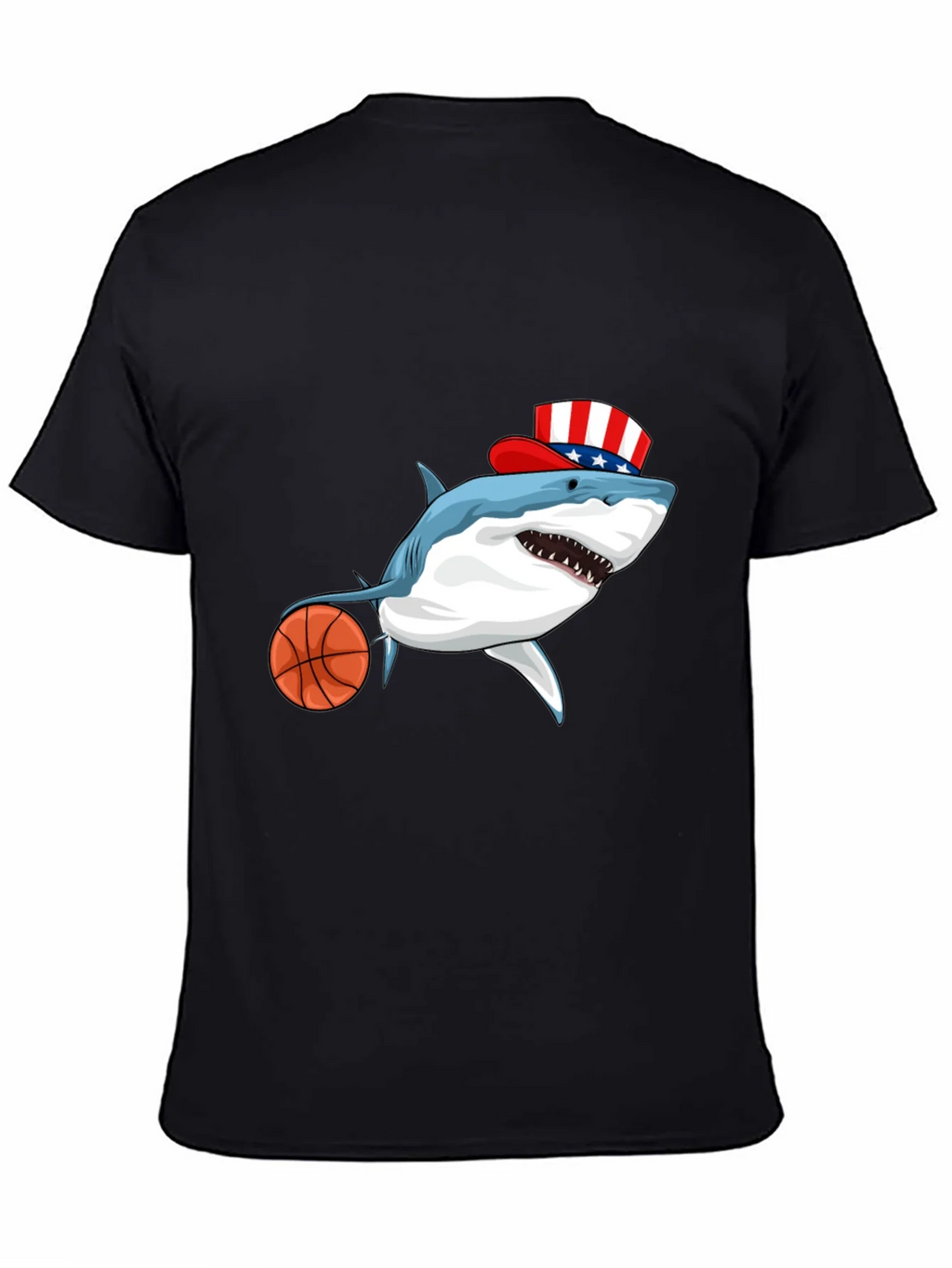 Shark Basketball Patriotic T-Shirt product image 3
