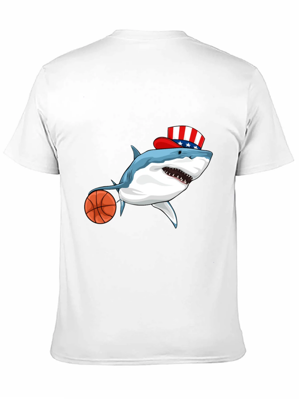 Shark Basketball Patriotic T-Shirt product image 9