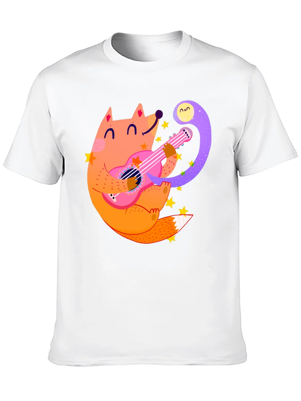 Fox Guitarist Graphic Tee - Black Cotton T-Shirt product image 9