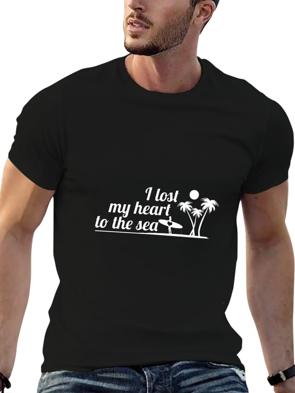I Lost My Heart to the Sea Black T-Shirt product image 5
