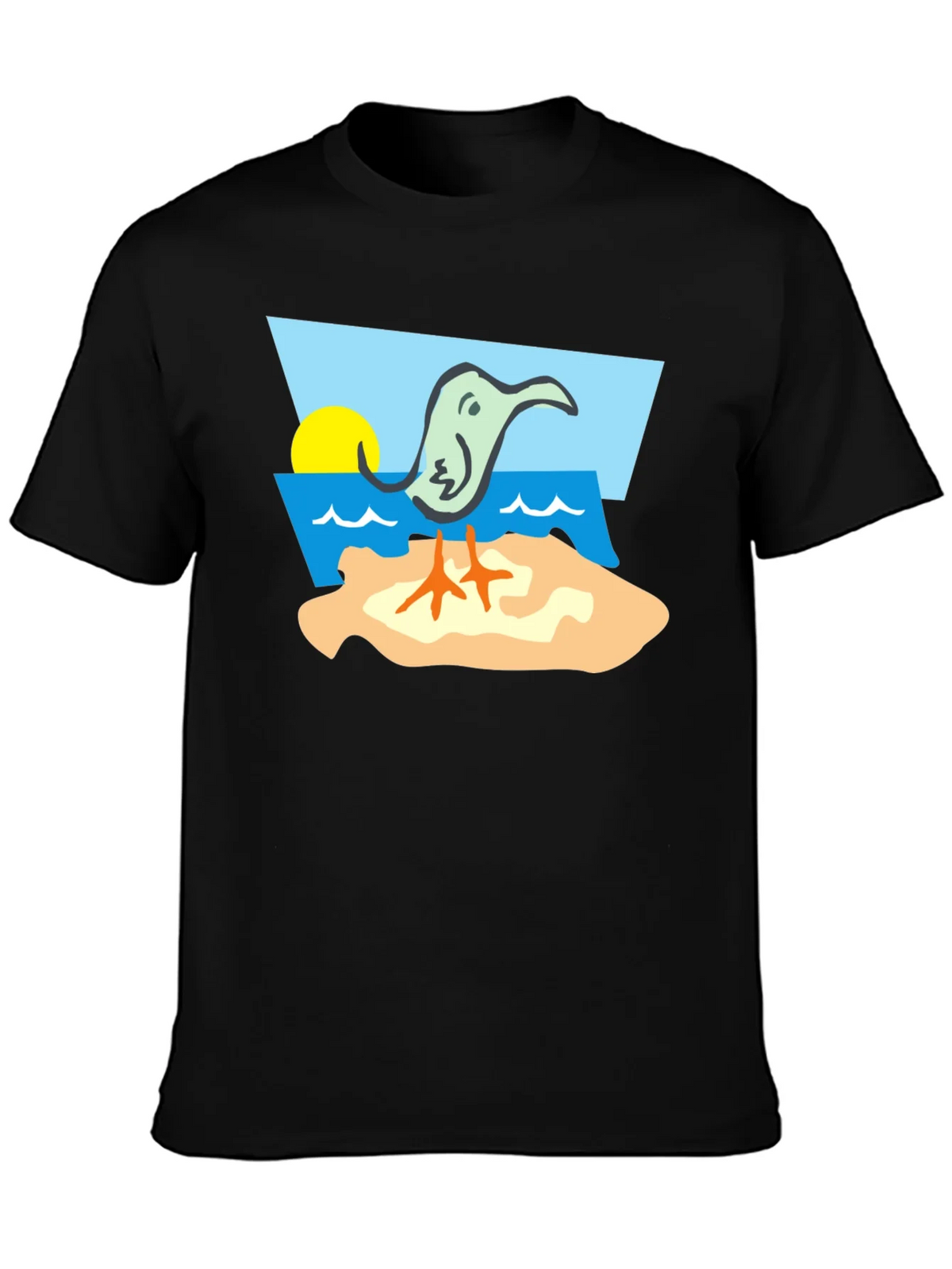 Cartoon Bird Beach T-Shirt - Unique Design product image 3