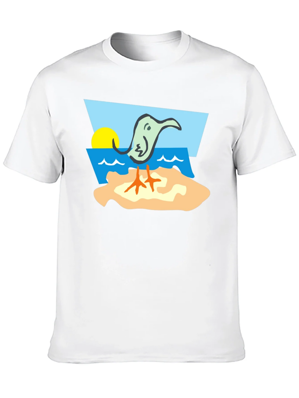Cartoon Bird Beach T-Shirt - Unique Design product image 7