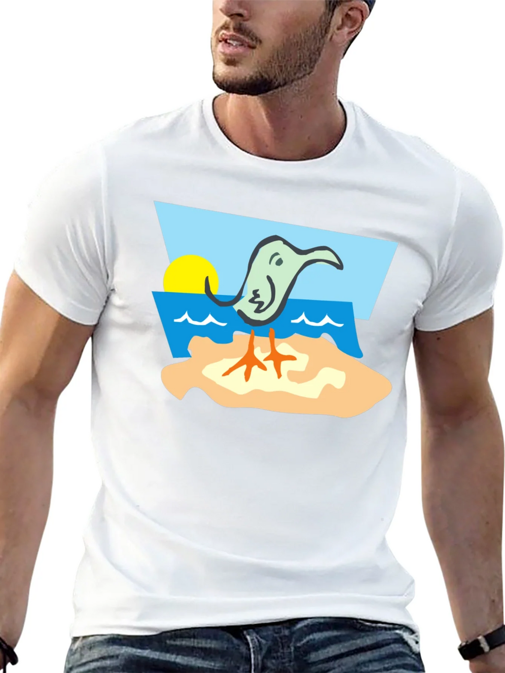 Cartoon Bird Beach T-Shirt - Unique Design product image 10
