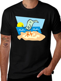 Cartoon Bird Beach T-Shirt - Unique Design product image 1