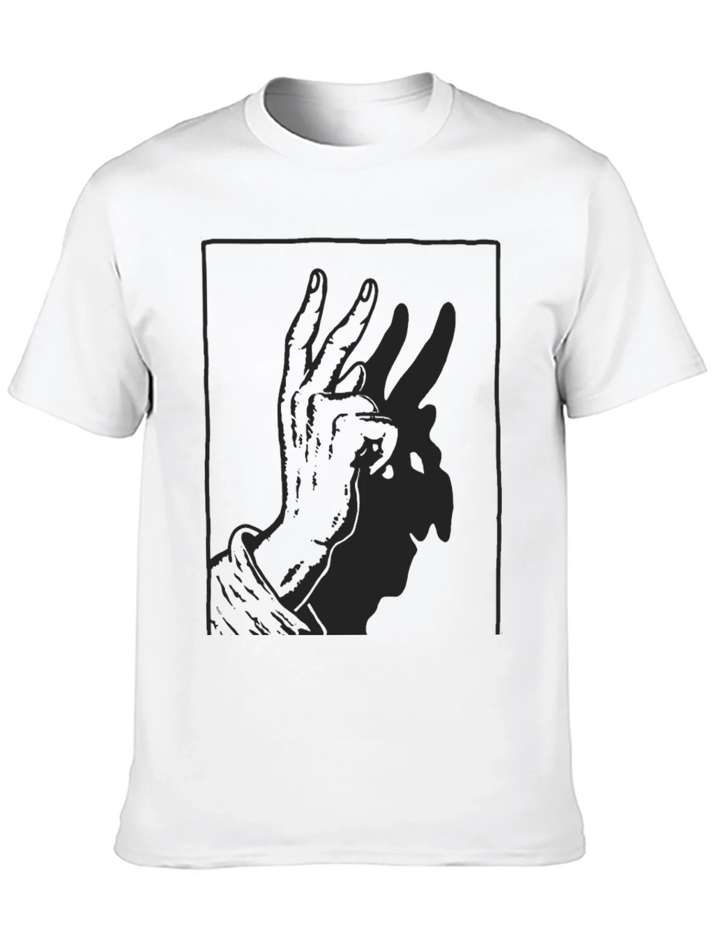 Shadow Rabbit Hand Gesture Black T-Shirt product image 9