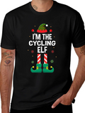 Cycling Elf Christmas T-Shirt Holiday Tee product image 1