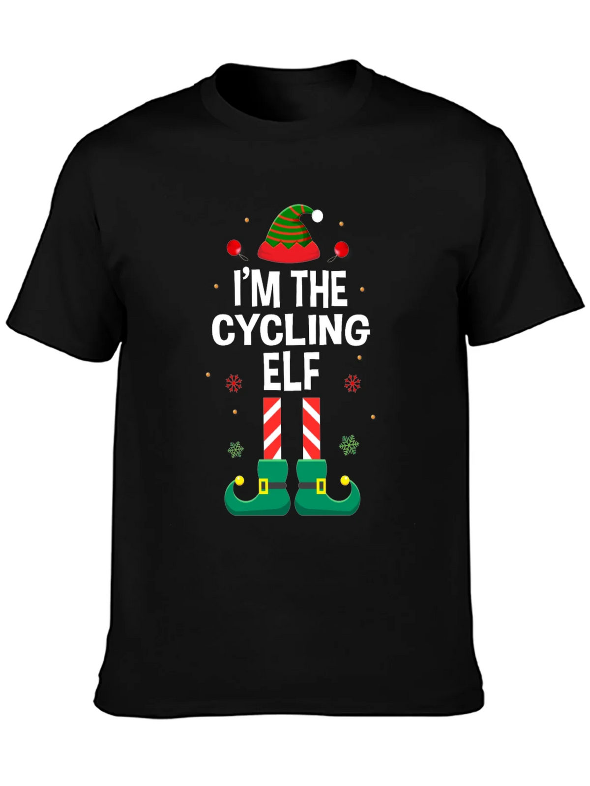 Cycling Elf Christmas T-Shirt Holiday Tee product image 3