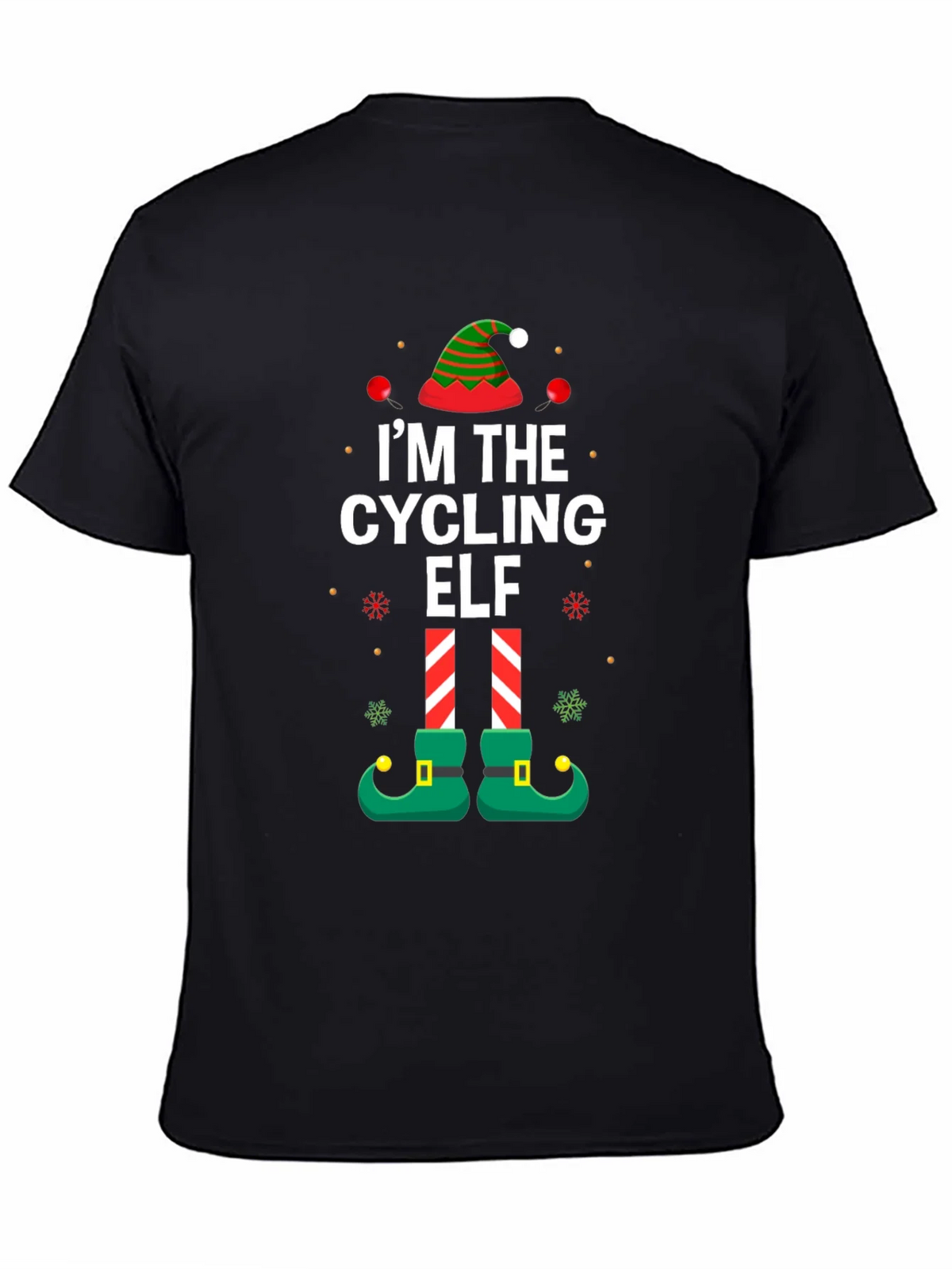 Cycling Elf Christmas T-Shirt Holiday Tee product image 4