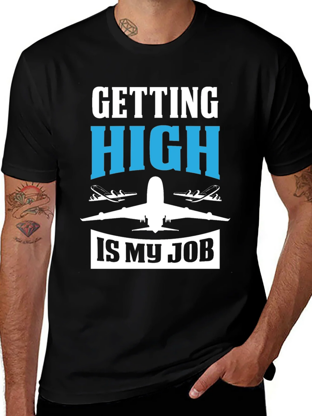 Pilot Humor Graphic Tee - Getting High Is My Job T-Shirt product image 1