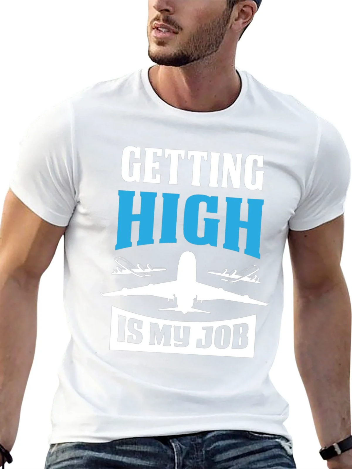 Pilot Humor Graphic Tee - Getting High Is My Job T-Shirt product image 12