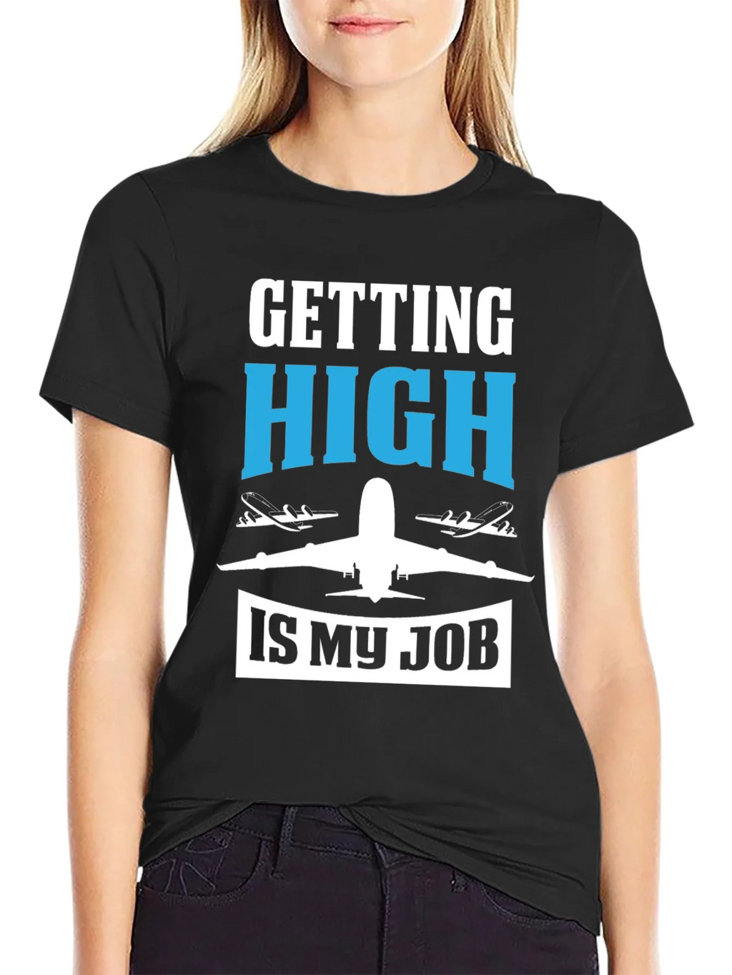 Pilot Humor Graphic Tee - Getting High Is My Job T-Shirt product image 2