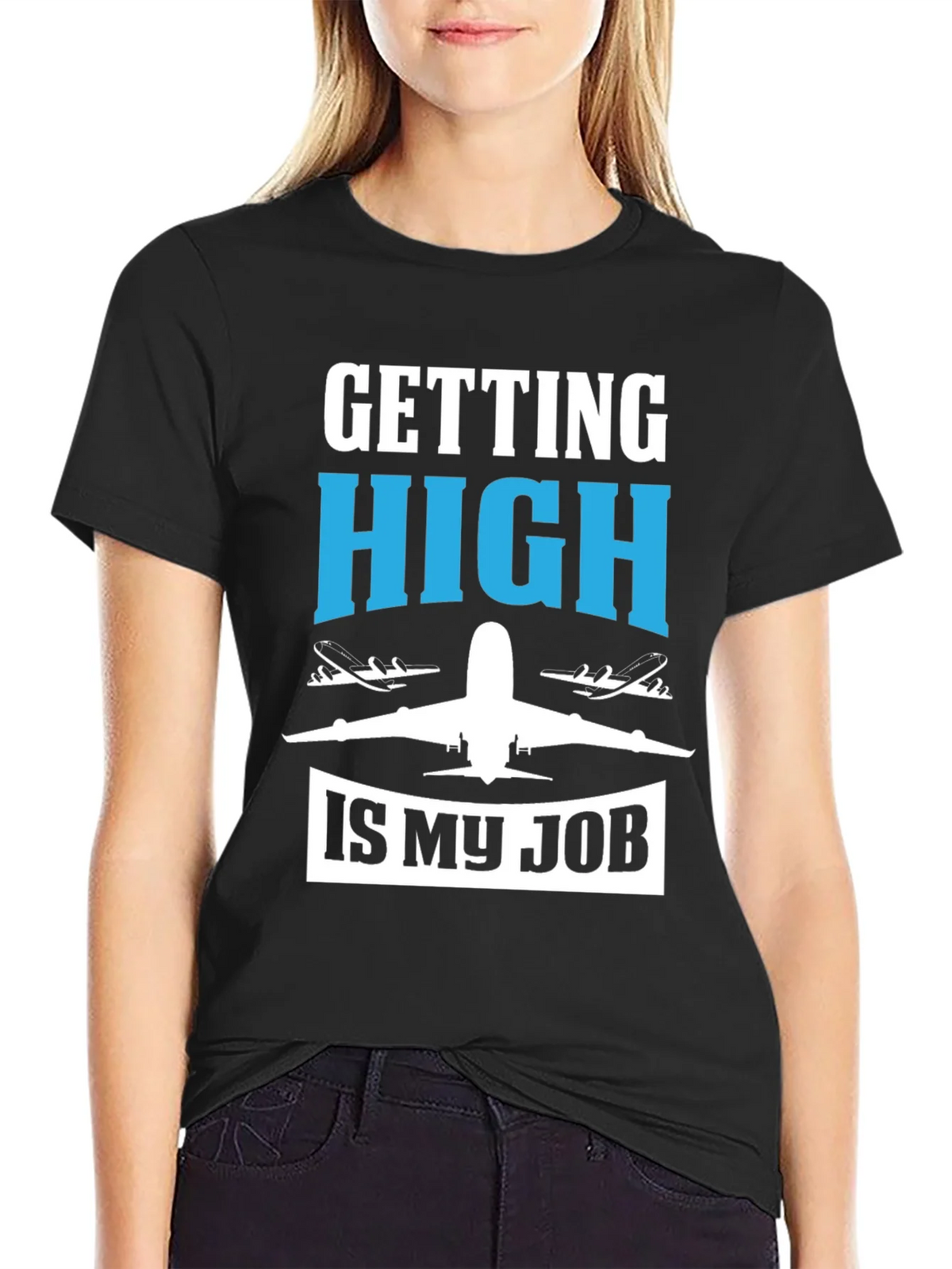 Pilot Humor Graphic Tee - Getting High Is My Job T-Shirt product image 2