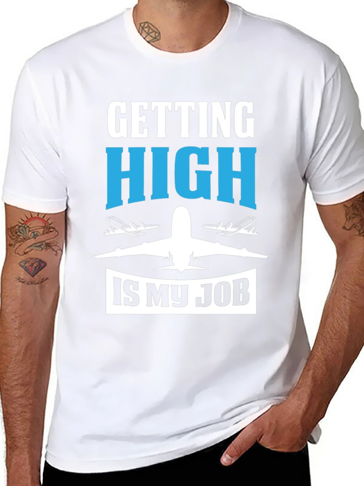 Pilot Humor Graphic Tee - Getting High Is My Job T-Shirt product image 7