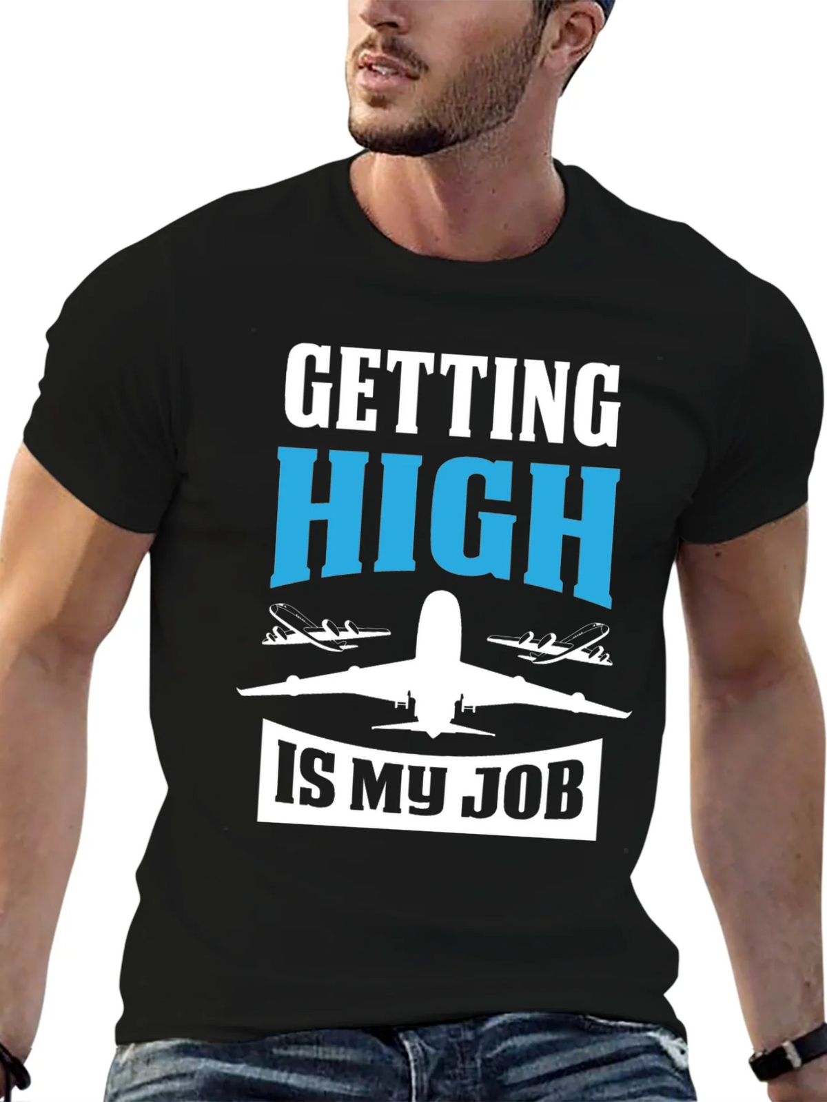Pilot Humor Graphic Tee - Getting High Is My Job T-Shirt product image 6