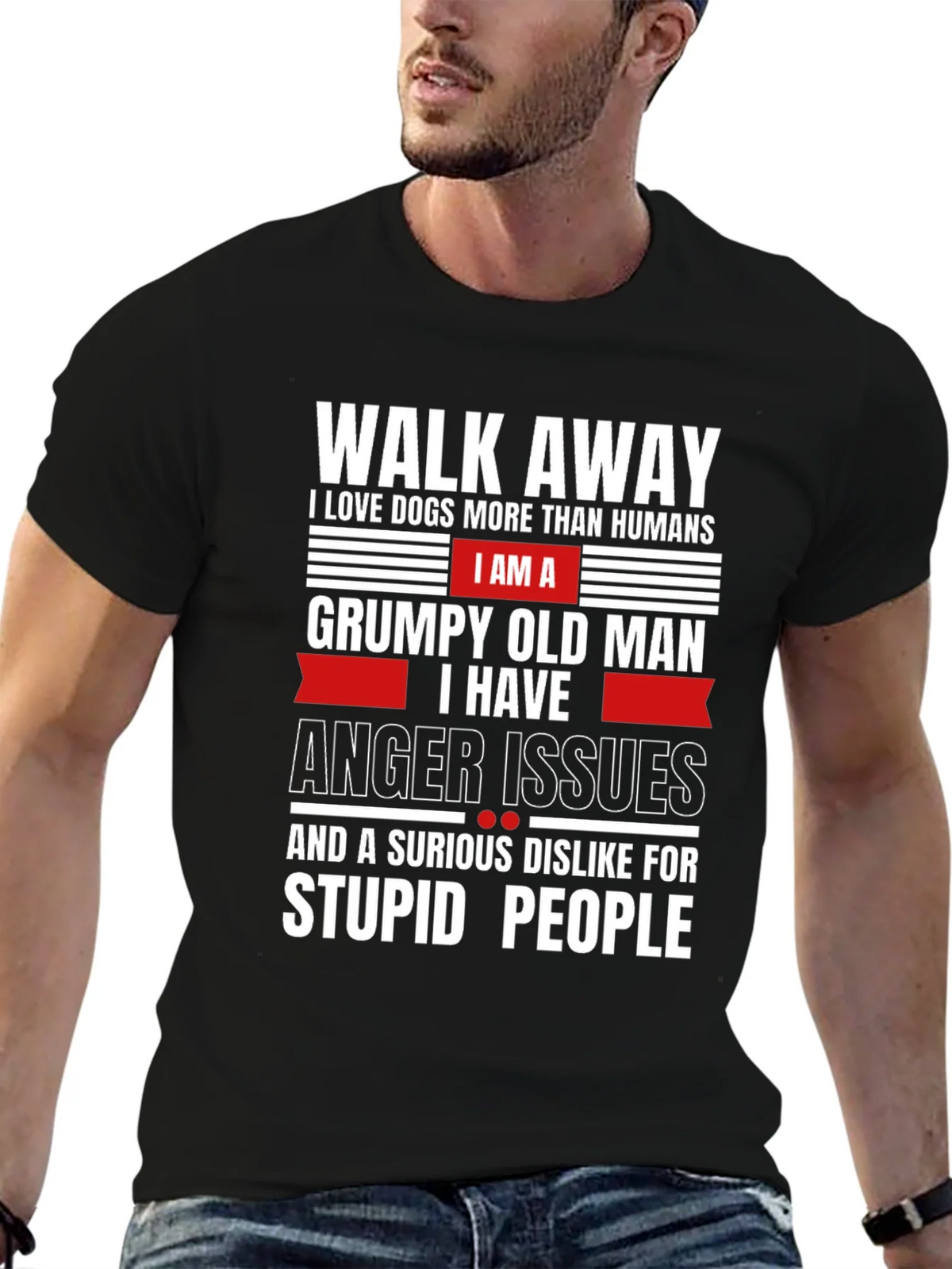 Grumpy Old Man Dog Lover T-Shirt product image 5
