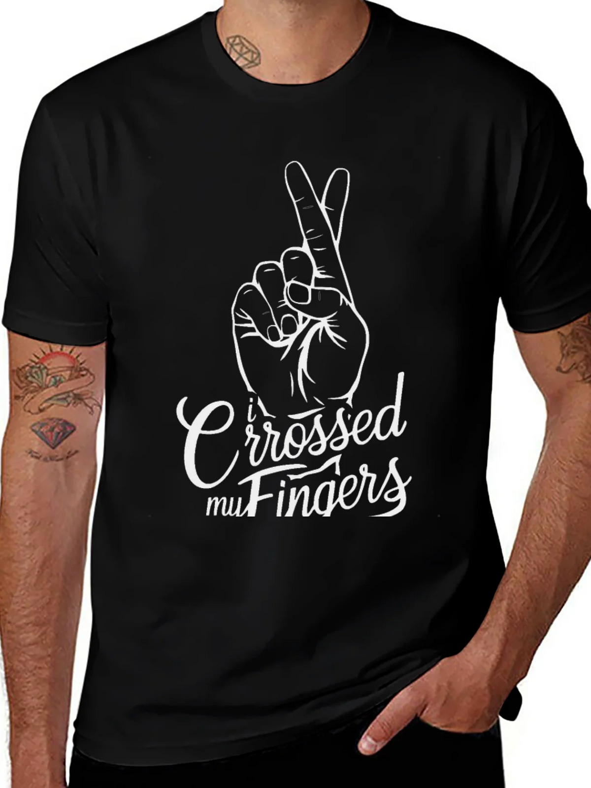 I Crossed My Fingers Graphic Tee product image 1