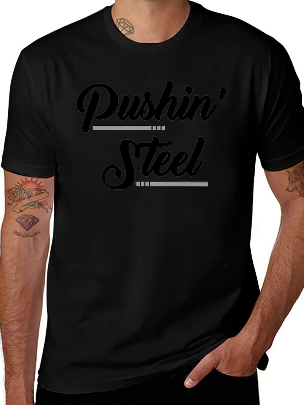Pushin Steel Graphic Tee - Fitness Motivation product image 1