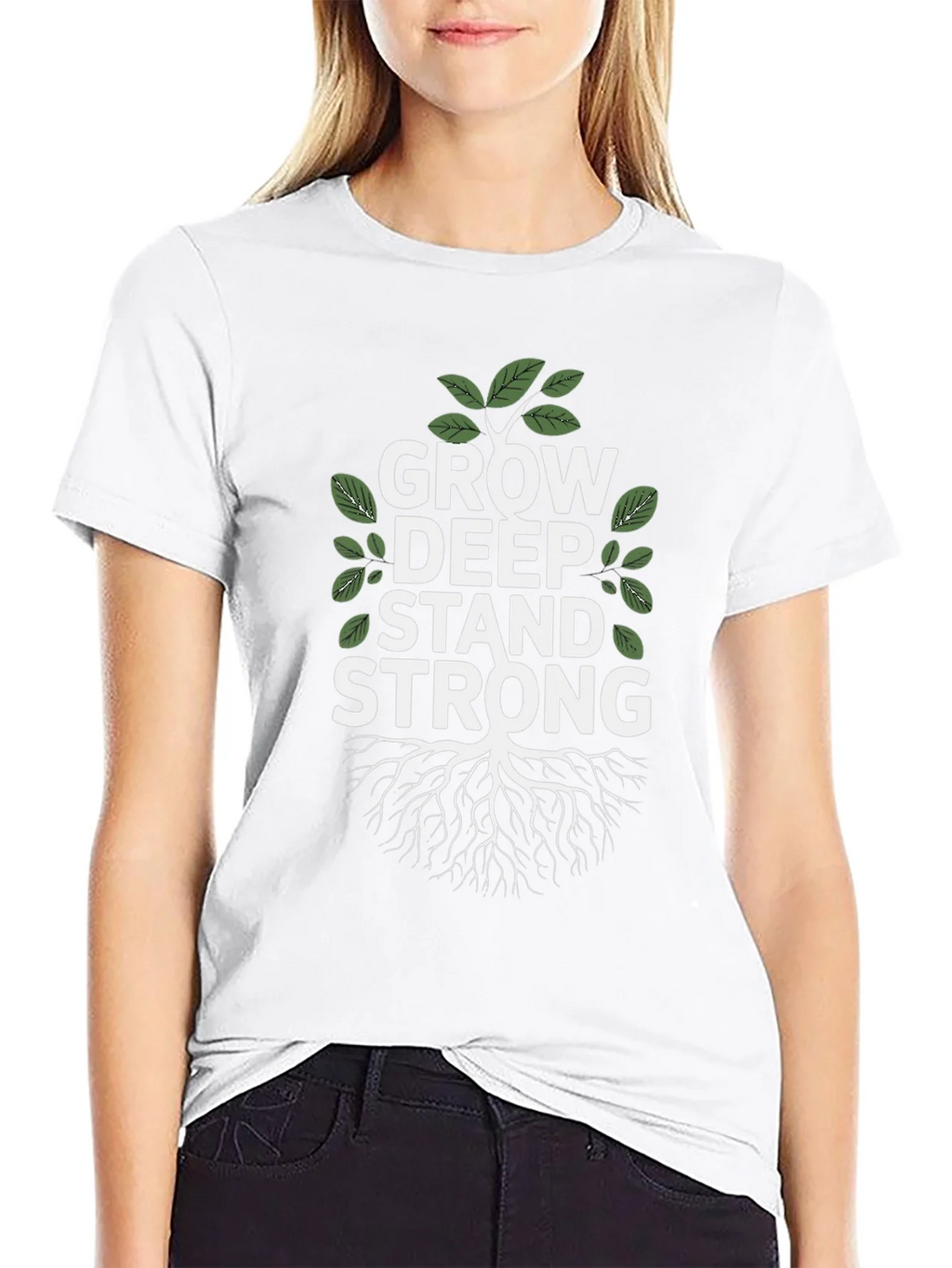 Grow Deep Stand Strong Tree Graphic Tee product image 8