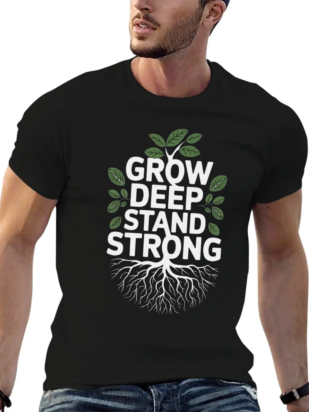 Grow Deep Stand Strong Tree Graphic Tee product image 6