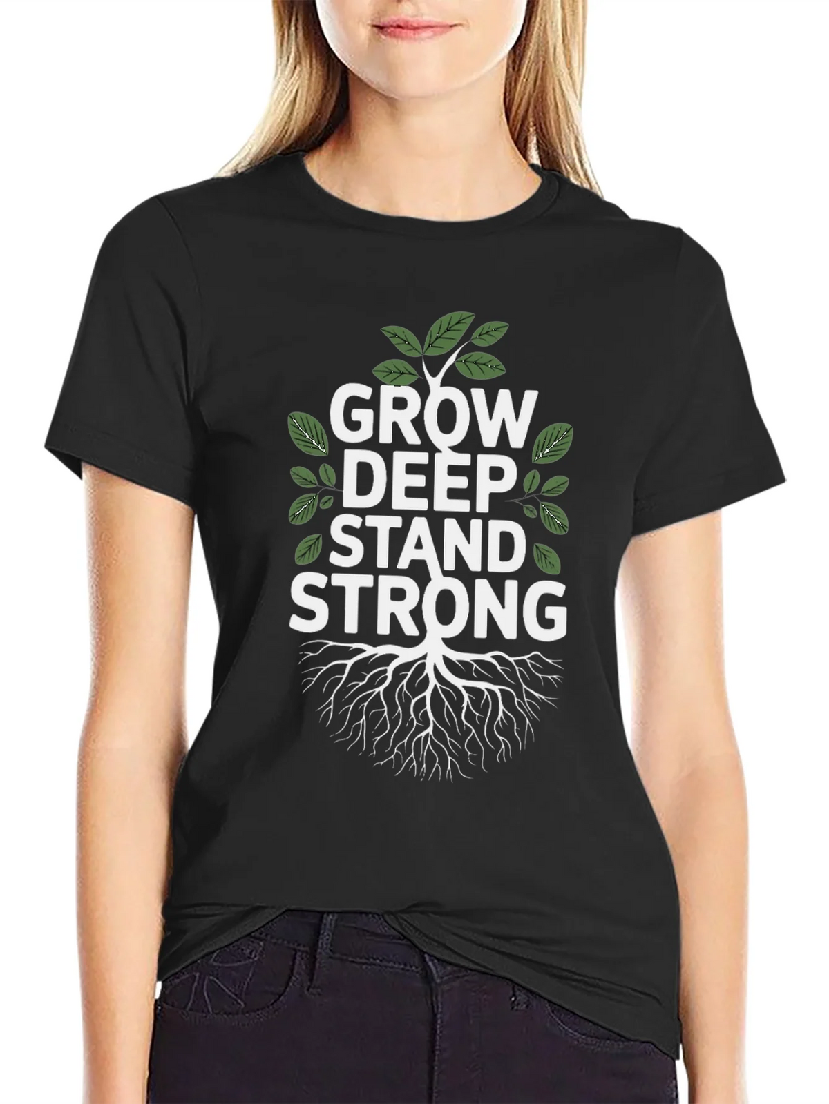 Grow Deep Stand Strong Tree Graphic Tee product image 2
