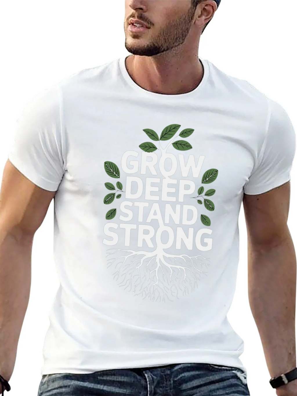 Grow Deep Stand Strong Tree Graphic Tee product image 12