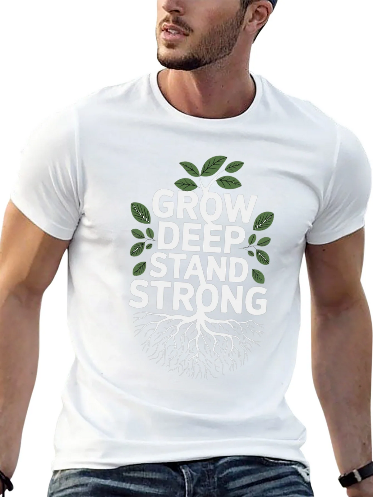 Grow Deep Stand Strong Tree Graphic Tee product image 12