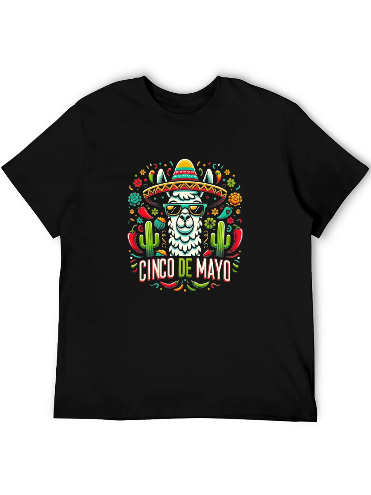 Cinco de Mayo Llama Graphic Tee - Black product image 5