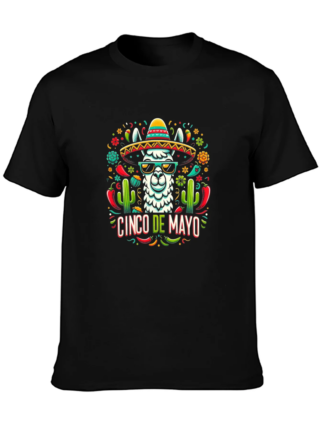 Cinco de Mayo Llama Graphic Tee - Black product image 3