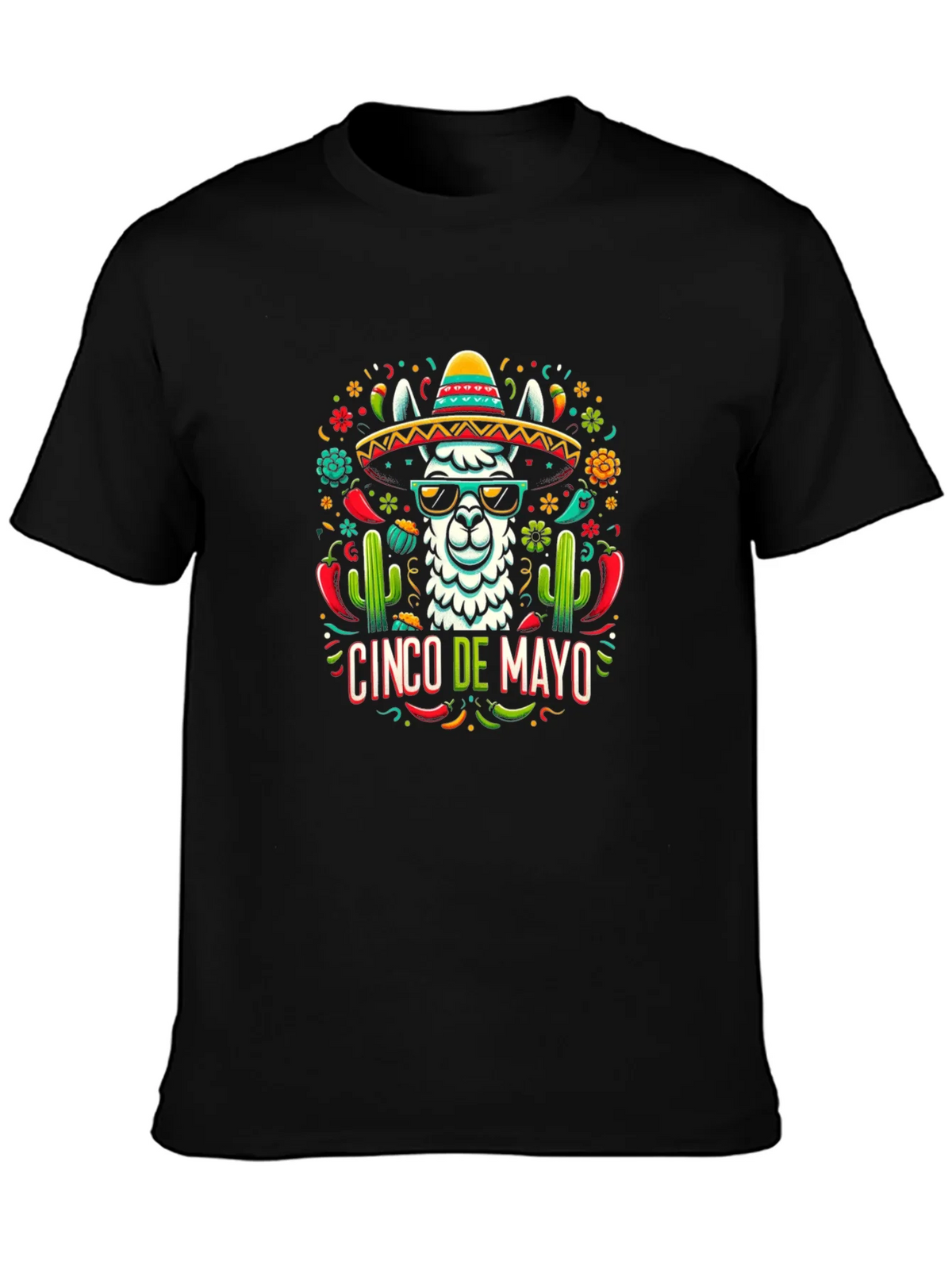 Cinco de Mayo Llama Graphic Tee - Black product image 3