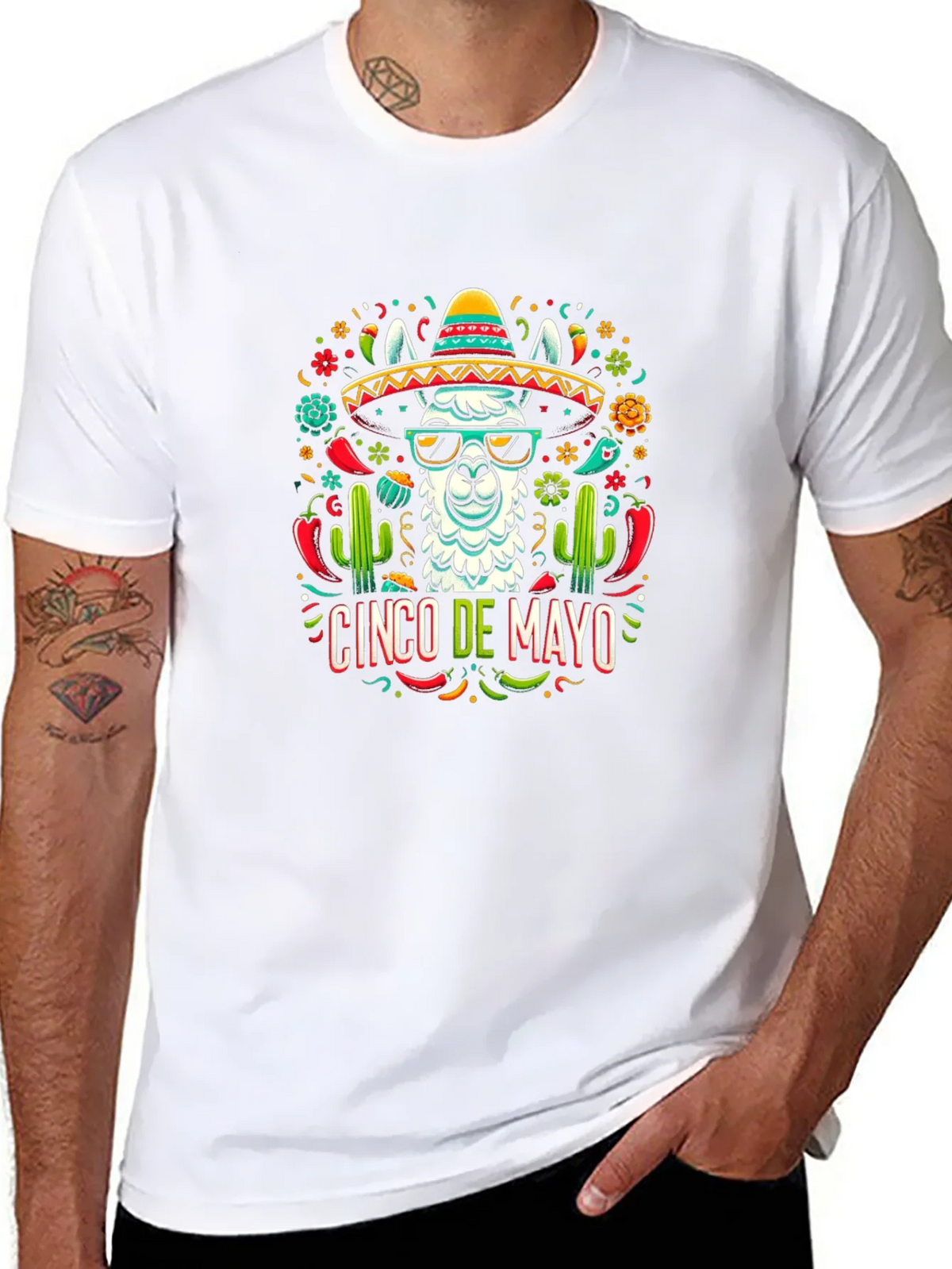 Cinco de Mayo Llama Graphic Tee - Black product image 7
