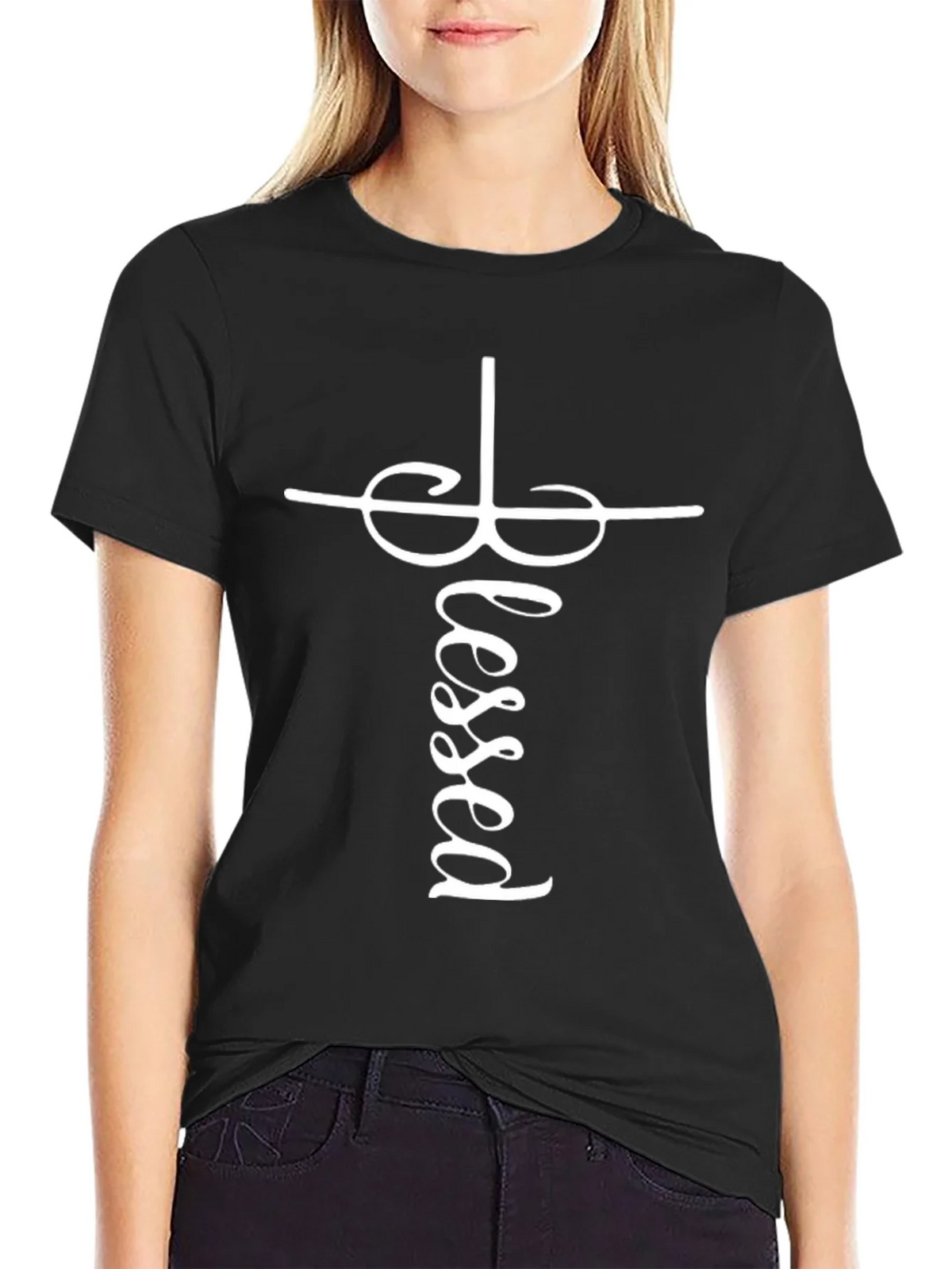 Blessed Cross Graphic Tee - Stylish Christian Apparel product image 2