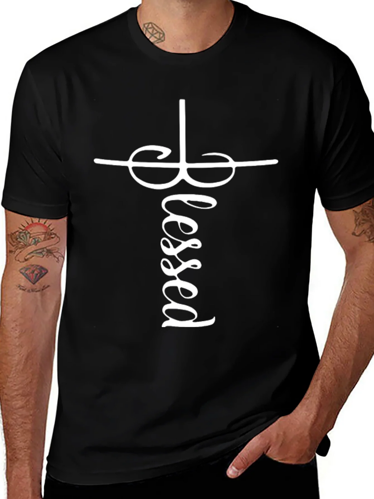 Blessed Cross Graphic Tee - Stylish Christian Apparel product image 1