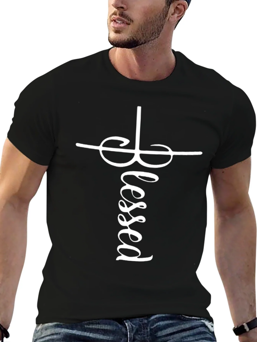 Blessed Cross Graphic Tee - Stylish Christian Apparel product image 6