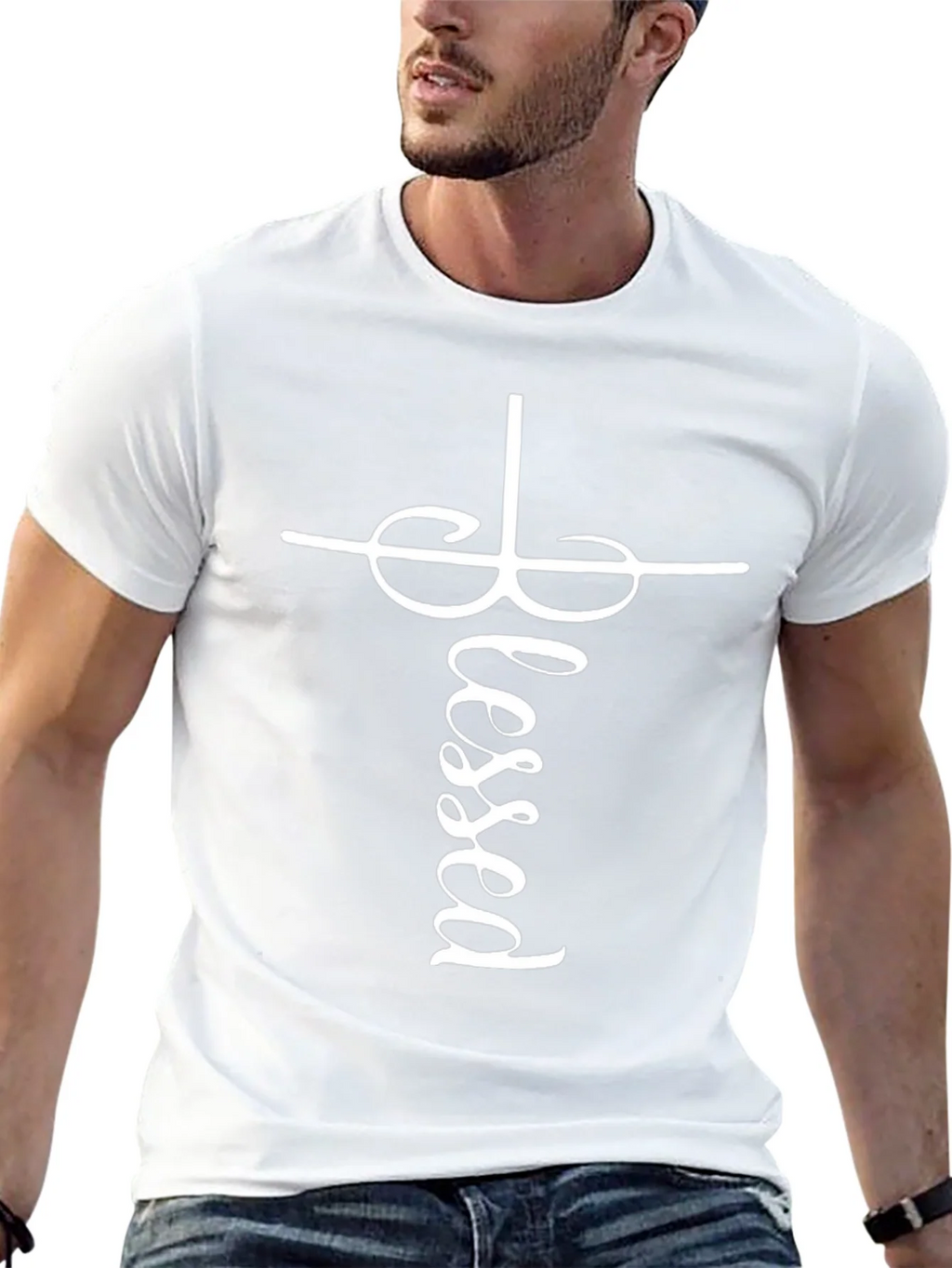 Blessed Cross Graphic Tee - Stylish Christian Apparel product image 12