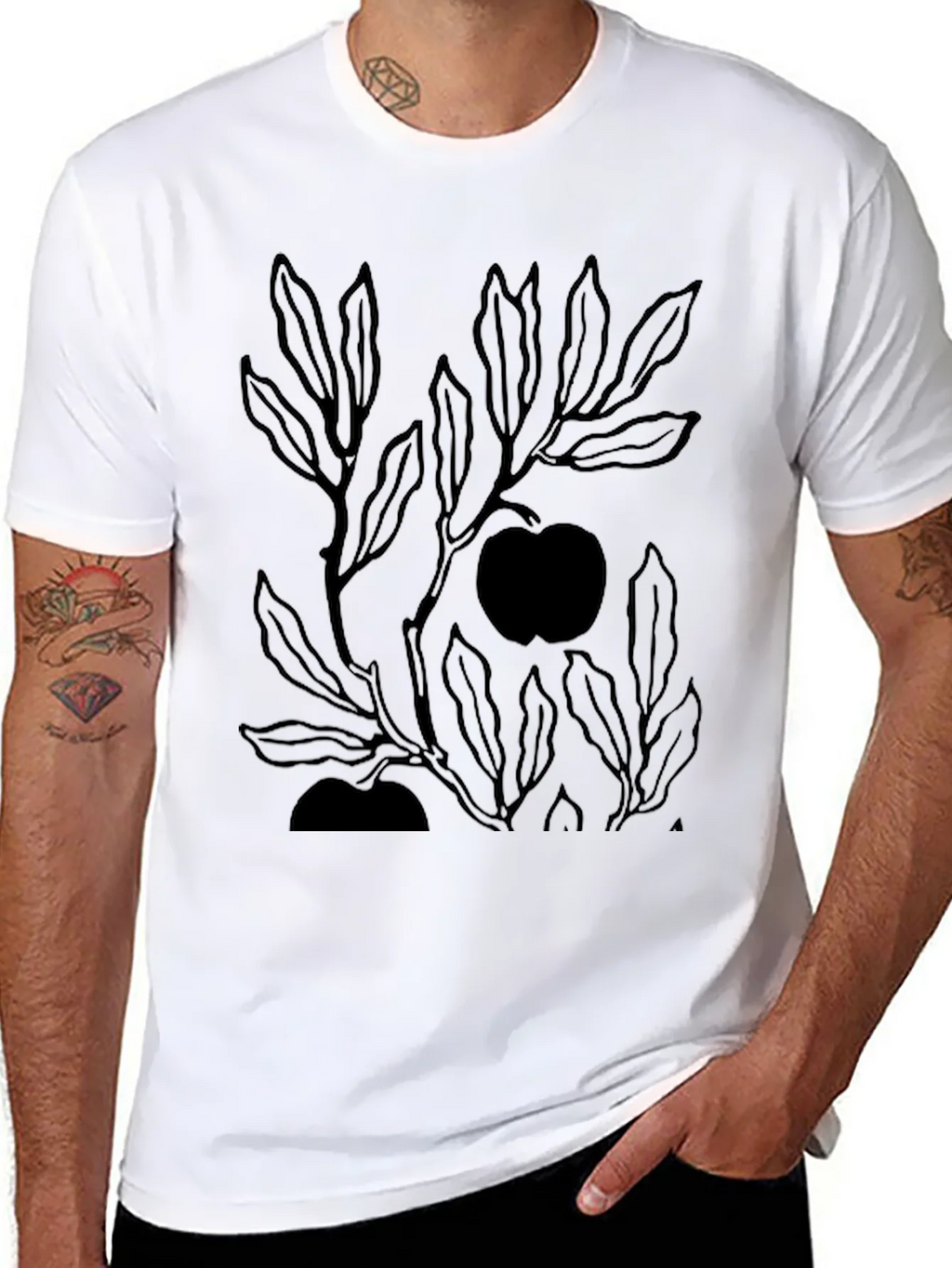 Mens Black Graphic Tee - Apple Tree product image 7