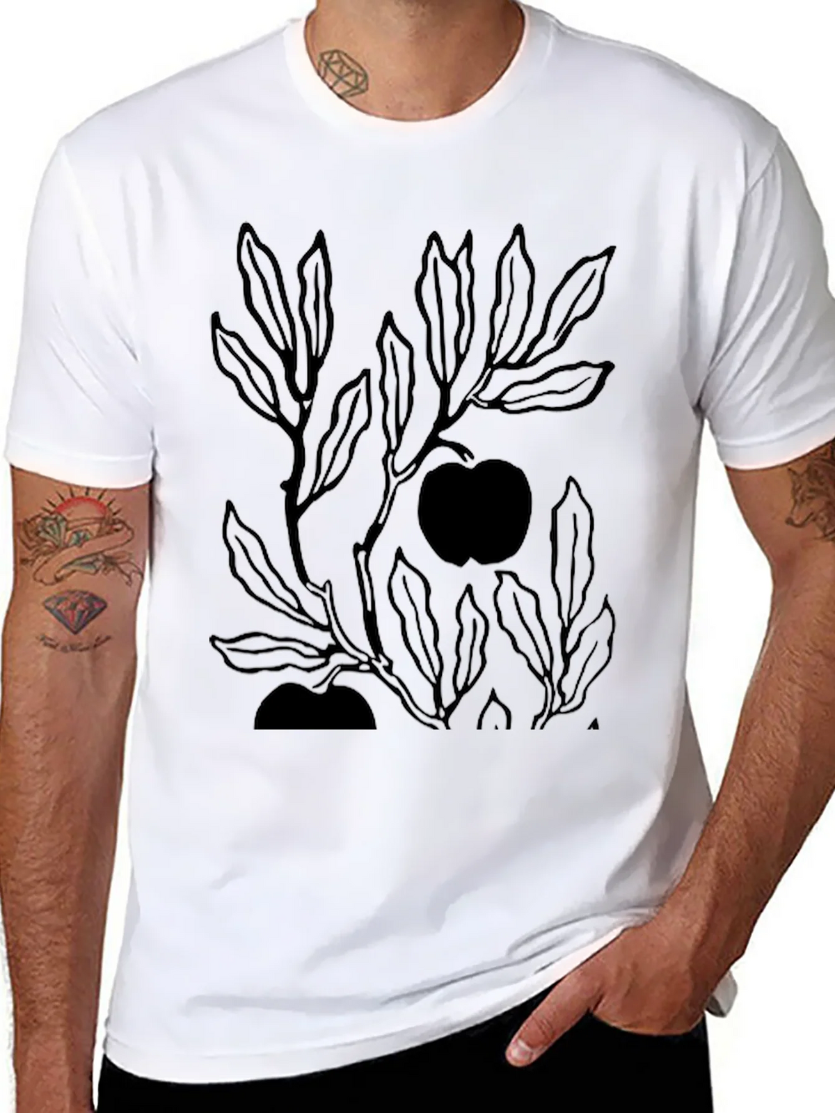 Mens Black Graphic Tee - Apple Tree product image 7
