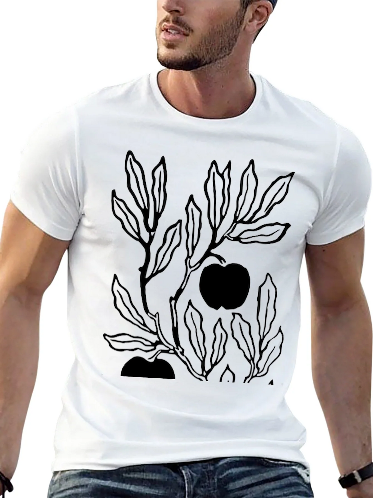 Mens Black Graphic Tee - Apple Tree product image 11