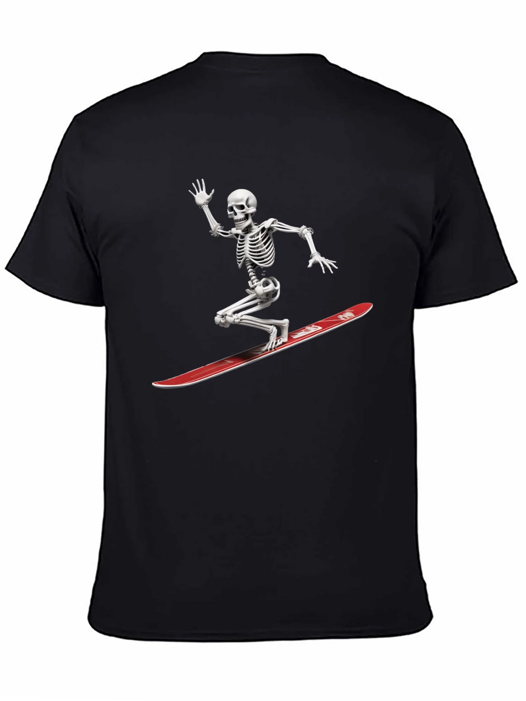 Skeleton Surfing Graphic Tee - Black Casual T-Shirt product image 4