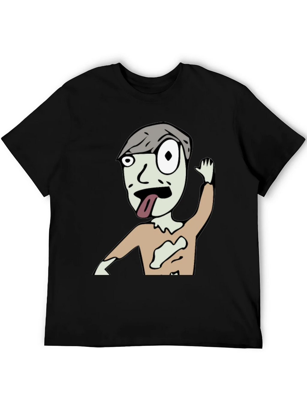 Zombie Cartoon Graphic Black T-Shirt product image 5