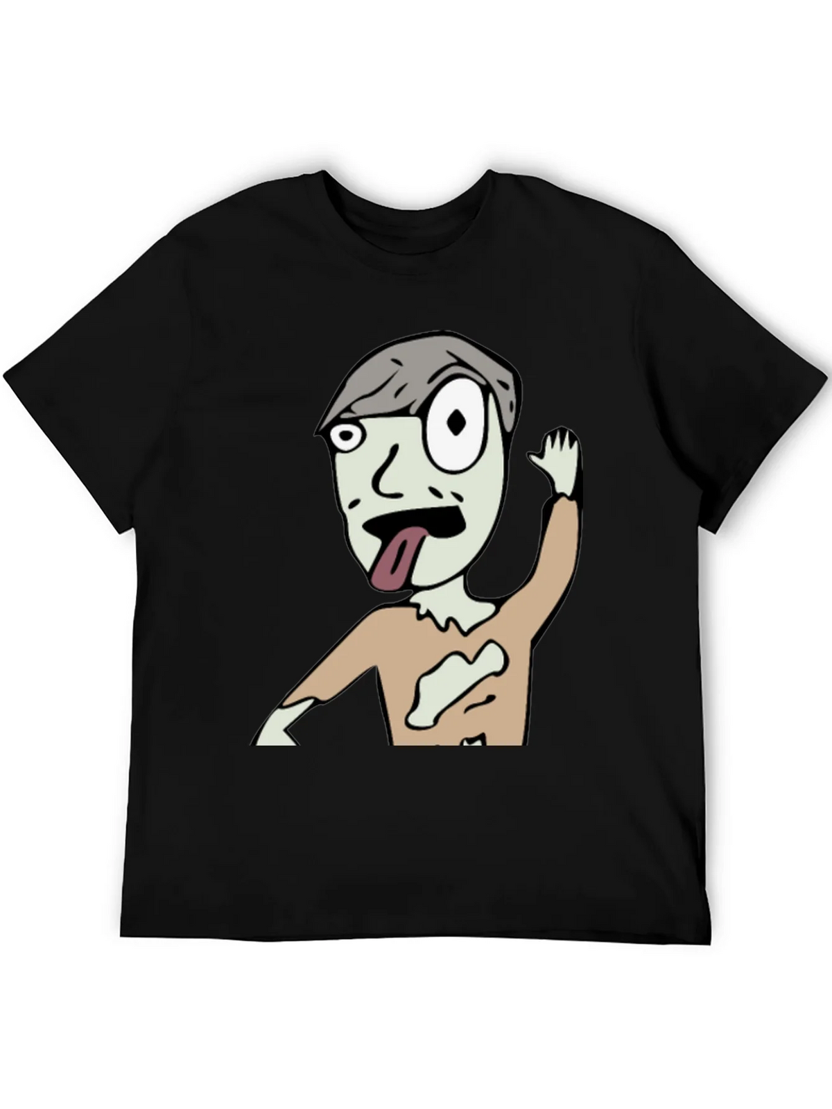 Zombie Cartoon Graphic Black T-Shirt product image 5