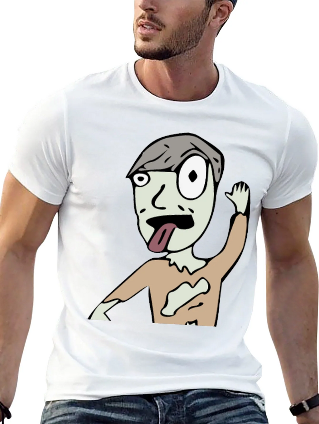 Zombie Cartoon Graphic Black T-Shirt product image 10