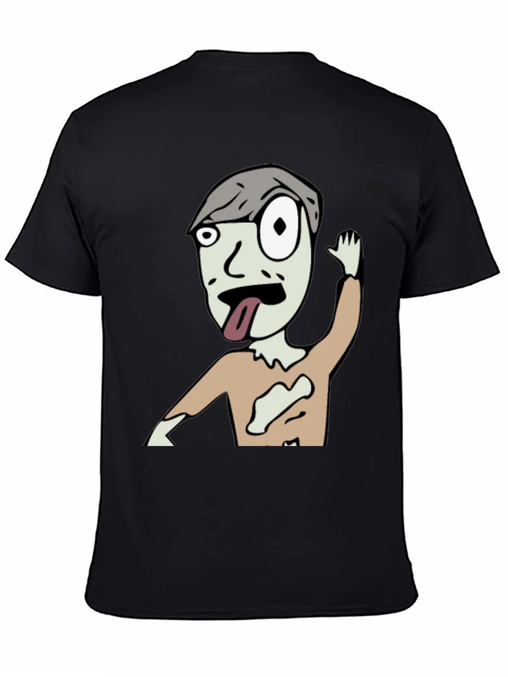 Zombie Cartoon Graphic Black T-Shirt product image 4