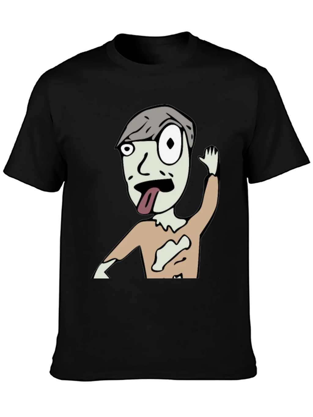 Zombie Cartoon Graphic Black T-Shirt product image 3