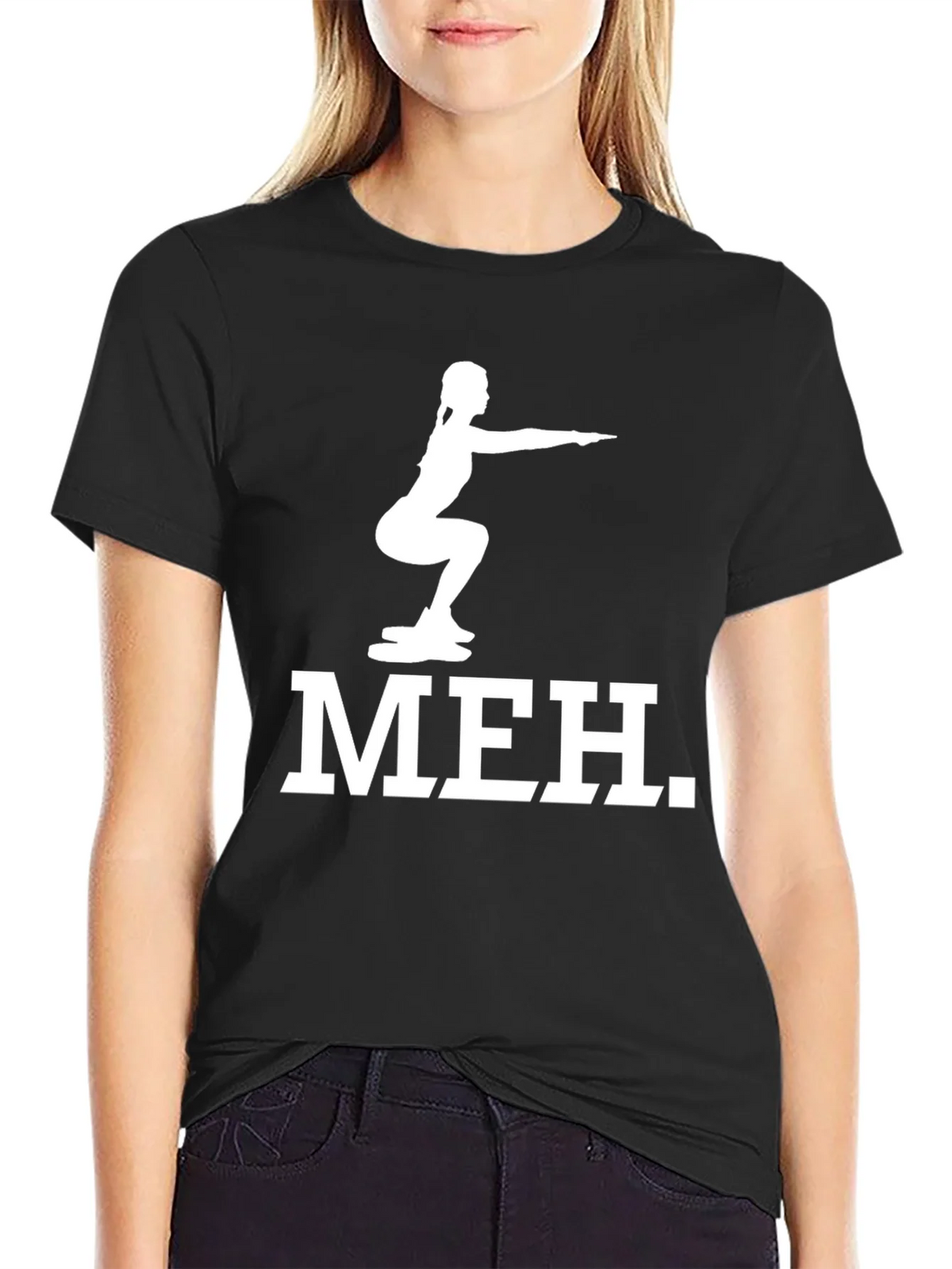 Meh Squat Graphic Tee - Fitness Humor T-Shirt product image 2